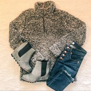 NIB Sorel Lea Wedge Leather Waterproof Boot